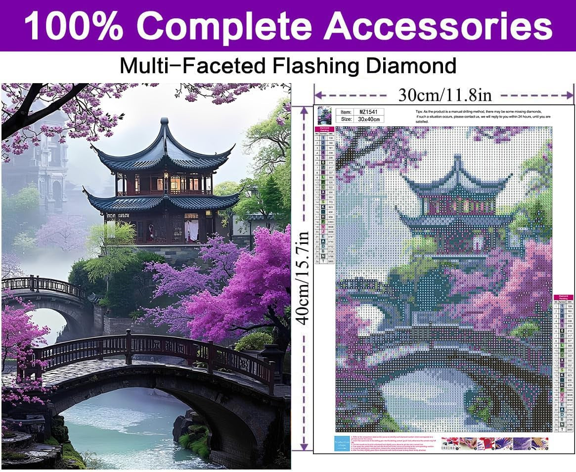 Diamond Art Kits for Adults,Mount Fuji Diamond Art Painting Kits for Adults