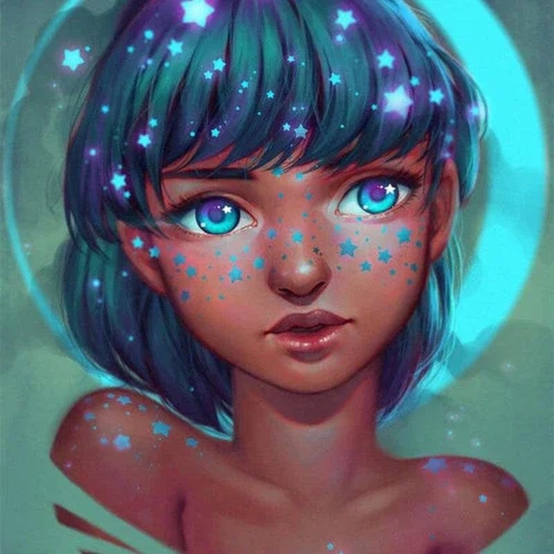 Full Square/Round Art Portrait Girl Diamond Painting 5D Diy Mosaic Rhinestone Embroidery Home Decoration Gift New