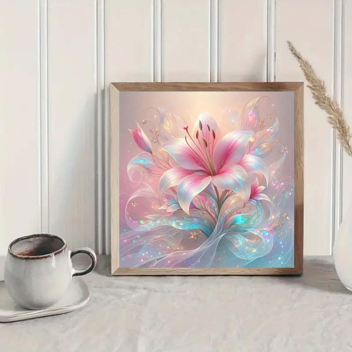 Pink Flower Diamond Painting Kits 12 X 12Inch